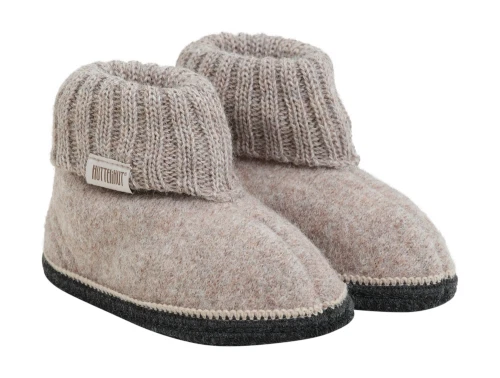 HUTTEliHUT uldhjemmesko camel melange