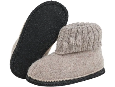 HUTTEliHUT uldhjemmesko camel melange