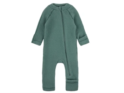 Mikk-Line ulddragt balsam green med vendbare ærme- og benkanter set forfra