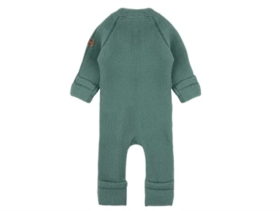 Mikk-Line ulddragt balsam green med vendbare ærme- og benkanter set bagfra