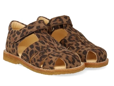 Angulus sandal Leopard med velcro og lukket tå