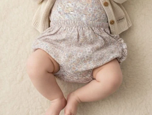 Wheat Nappy shorts ruffles powder flowers
