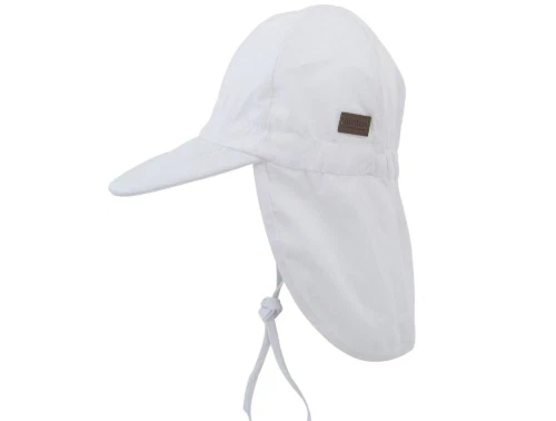 melton hvid solhat med skygge i nakken og UV30, set fra siden