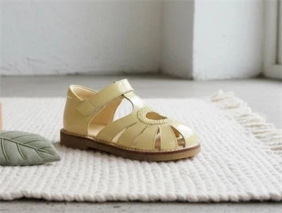 Angulus mellow gul sandal med hjerte, glitter og lak