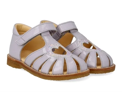 Angulus hjertesandal lilac/unicorn glitter med velcro