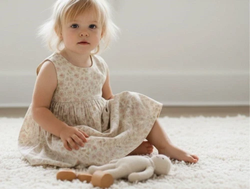 Wheat kjole Pinafore birch flowers