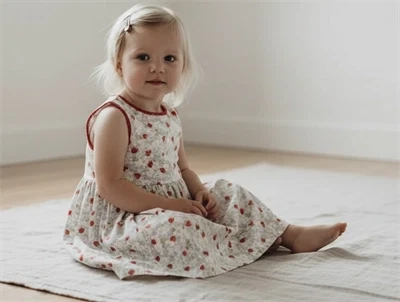 Wheat rose strawberries kjole Kirsten