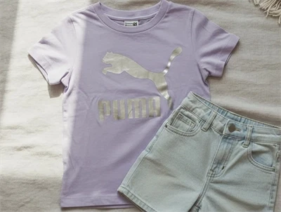Puma vivid violet t-shirt logo