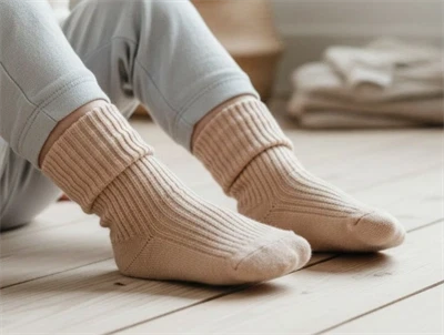 MP peach pink strømper bomuld (3-pak)