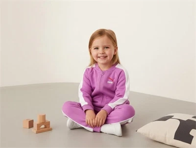 Puma sweat cardigan og bukser minicats jogger opera mauve