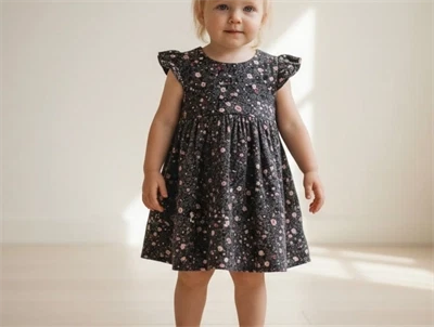 Wheat kjole Minnie flower midnight blue