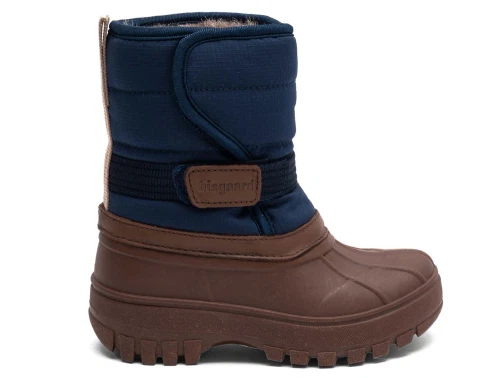 Bisgaard Pacson snestøvle navy med uldfoer set fra siden