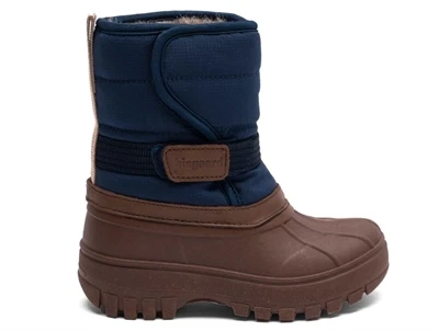 Bisgaard Pacson snestøvle navy med uldfoer set fra siden