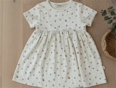 Wheat kjole Nova chalk flowers