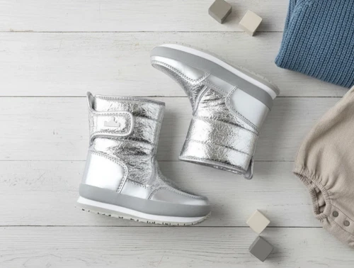 Rubber Duck silver cracked metallic vinterstøvle SnowJogger
