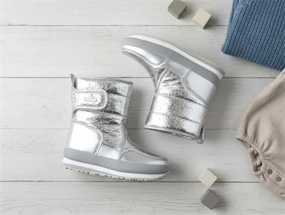 Rubber Duck silver cracked metallic vinterstøvle SnowJogger