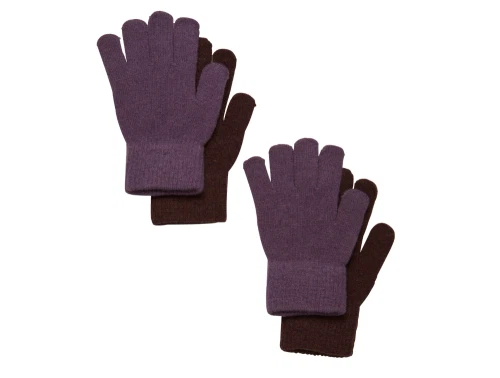 CeLaVi magic handsker i brun og lilla med ribkant