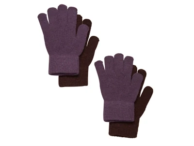 CeLaVi magic handsker i brun og lilla med ribkant