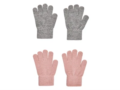 CeLaVi magic handsker i grå og rosa med ribkant