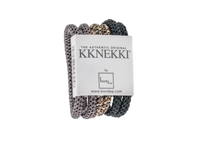 Kknekki hårelastikker grey mix slim (6-pak)