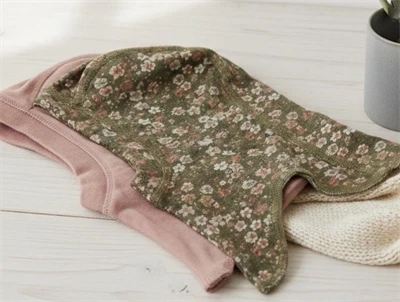 Wheat elefanthue Amel flowers powder bomuld (2-pak)