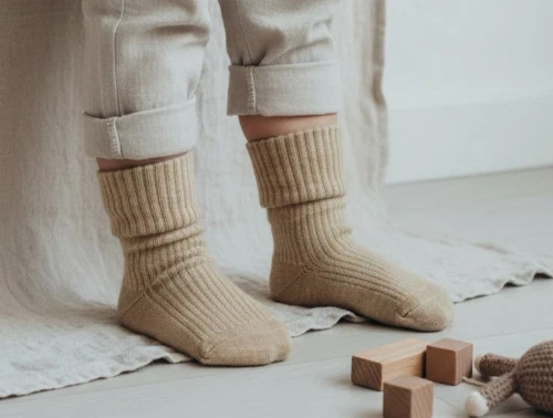 MP camel melange strømper uld (2-pak)