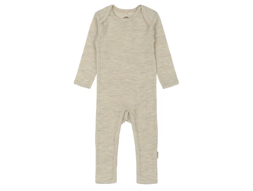 Mikk-Line heldragt i melange offwhite i merinould