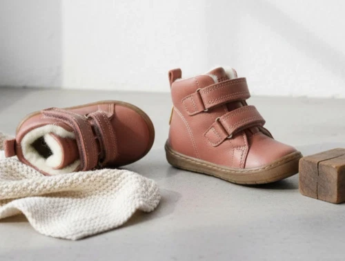 Bisgaard vinterbegyndersko Dee nude med velcro og TEX