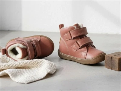 Bisgaard vinterbegyndersko Dee nude med velcro og TEX