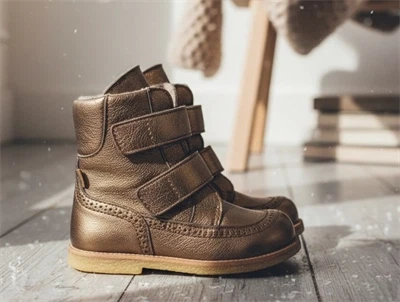Bisgaard vinterstøvle Elba bronze med velcro og TEX