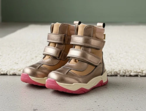 Bisgaard rose guld metallic vinterstøvle Dorel med velcro og TEX