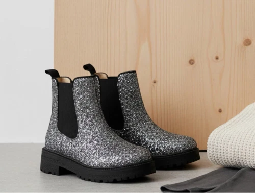 Angulus lavender blak glitter støvlette med elastik