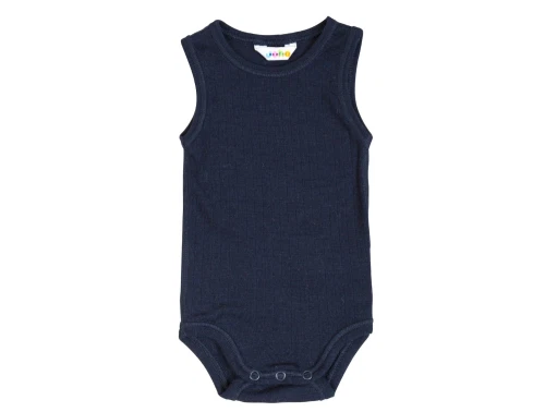 Joha navy body uden ærmer i merinould