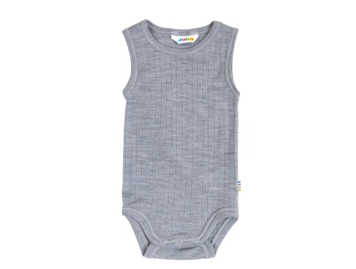 Joha lysegrå meleret body uden ærmer i merinould