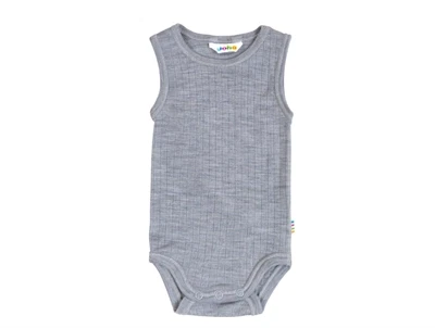 Joha lysegrå meleret body uden ærmer i merinould