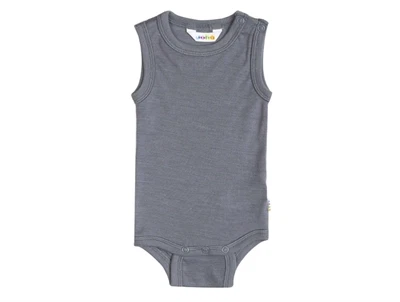 Joha grå body uden ærmer i uld silke