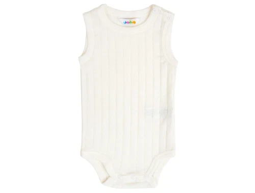 Joha hvid body uden ærmer i uld silke