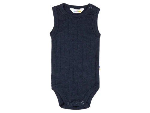 Joha navy body uden ærmer i uld silke