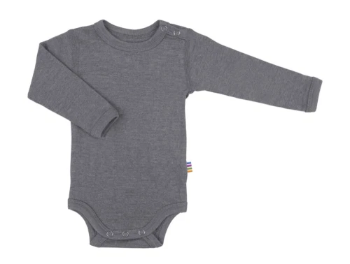 Joha grå body i uld silke med trykknapper