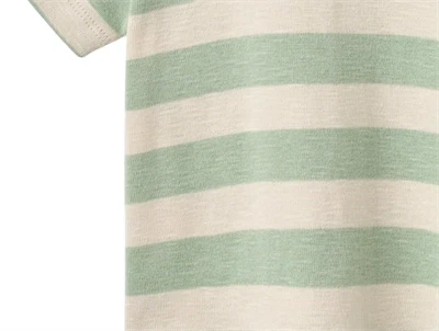 Detalje af Wheat Liam t-shirt mint stripe i økologisk bomuld