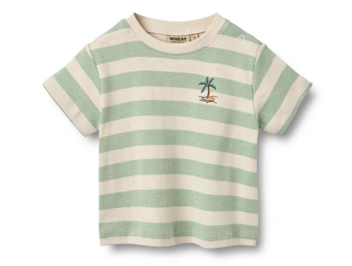 Wheat Liam t-shirt mint stripe i økologisk bomuld