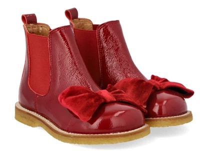 Rød Angulus støvle med elastik og rågummisål