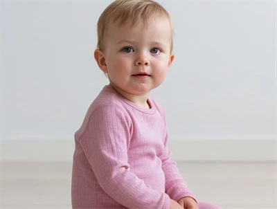 Joha body old rose i merinould med trykknapper