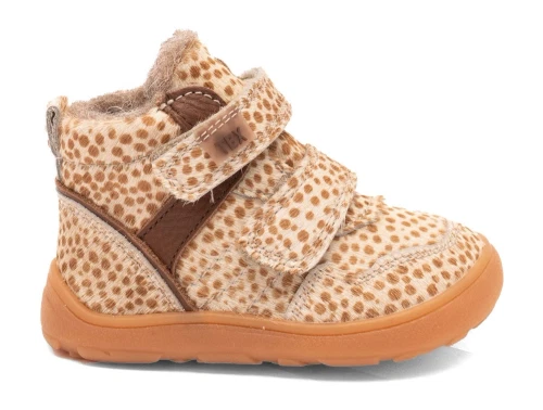 bisgaard Becky TEX barfodsstøvle brown dots set fra siden