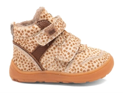 bisgaard Becky TEX barfodsstøvle brown dots set fra siden
