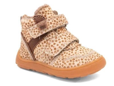 bisgaard Becky TEX barfodsstøvle brown dots set fra siden
