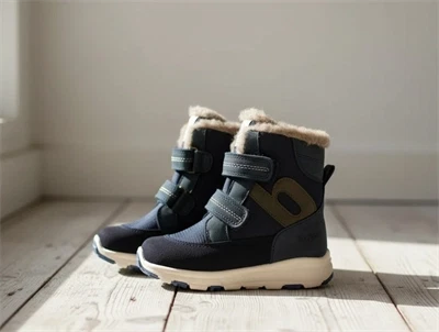 Bisgaard navy vinterstøvle Spencer med velcro og TEX
