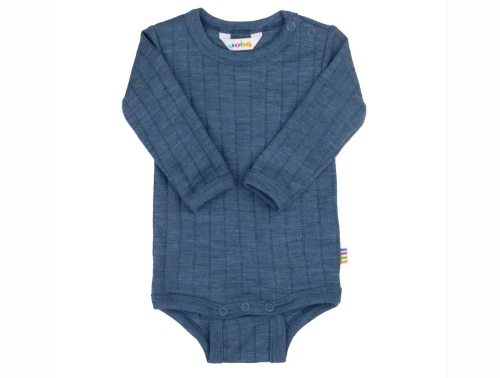 Joha body i blå nuance med lange ærmer i uld og silke