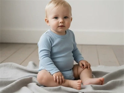 Joha uldbody blå med lange ærmer