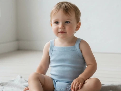 Joha uldsommerbody i blå med skulderstropper